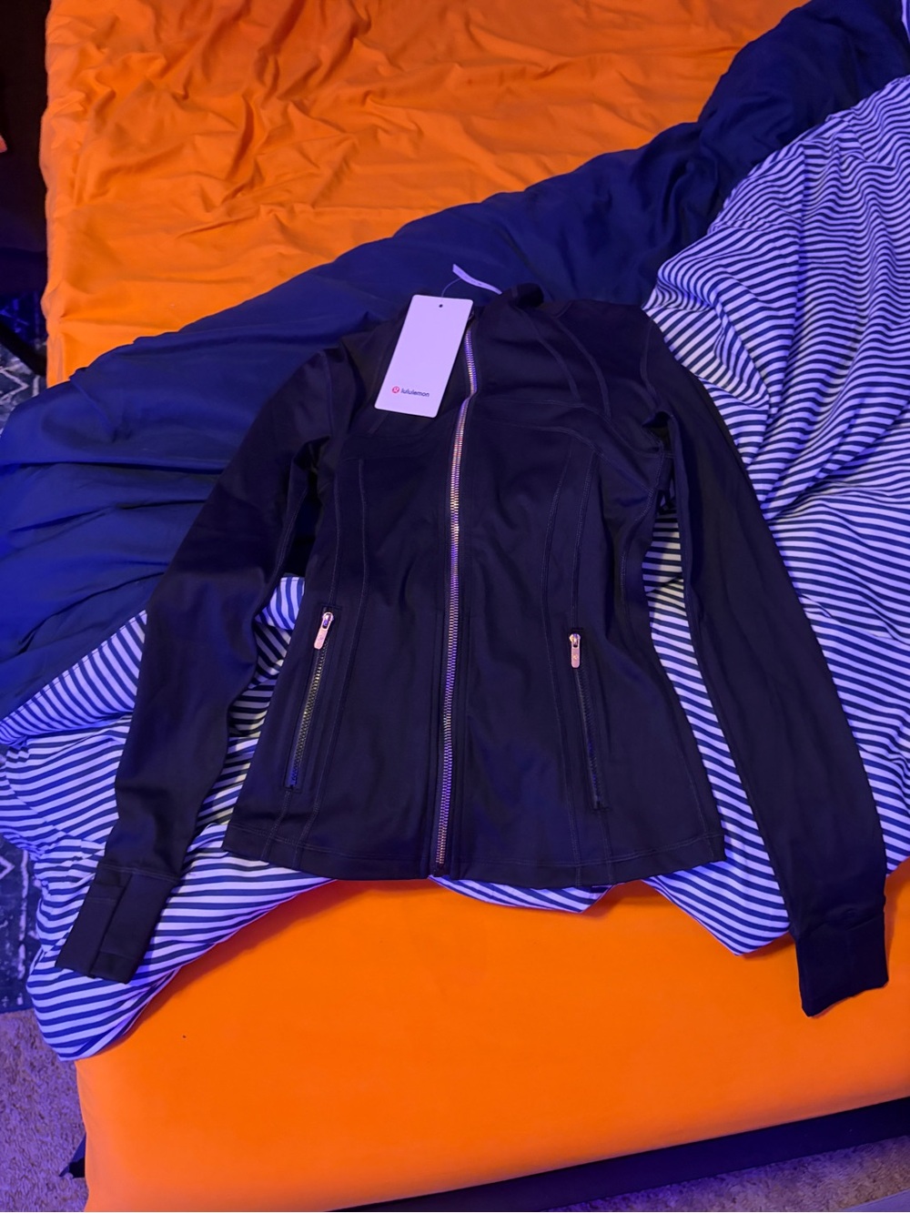 lululemon athletica Black Fitted Zip-Up Bomber Jacket
